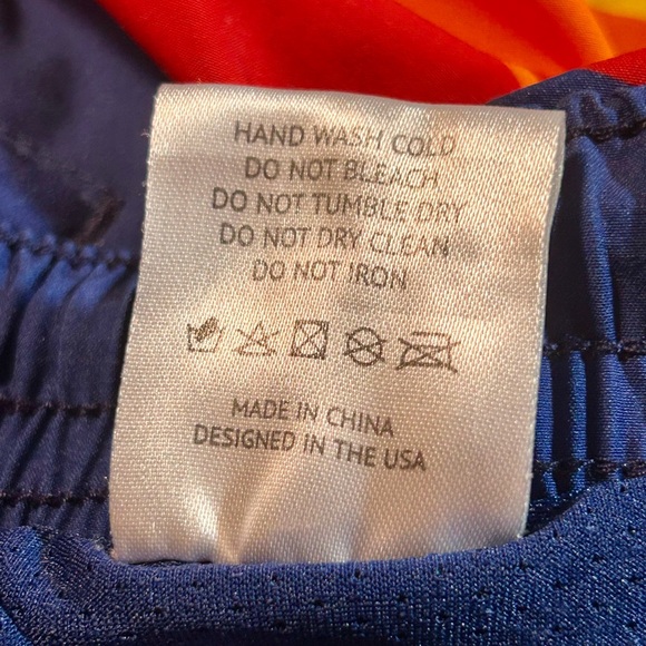 Third Wave Premium Swim Trunks Quick Dry Blue Red Striped Men’s Large - Picture 4 of 4